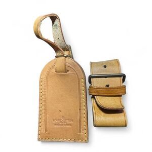 Louis Vuitton Vachetta Leather Luggage Tag & Strap Replacement Keepall Auth